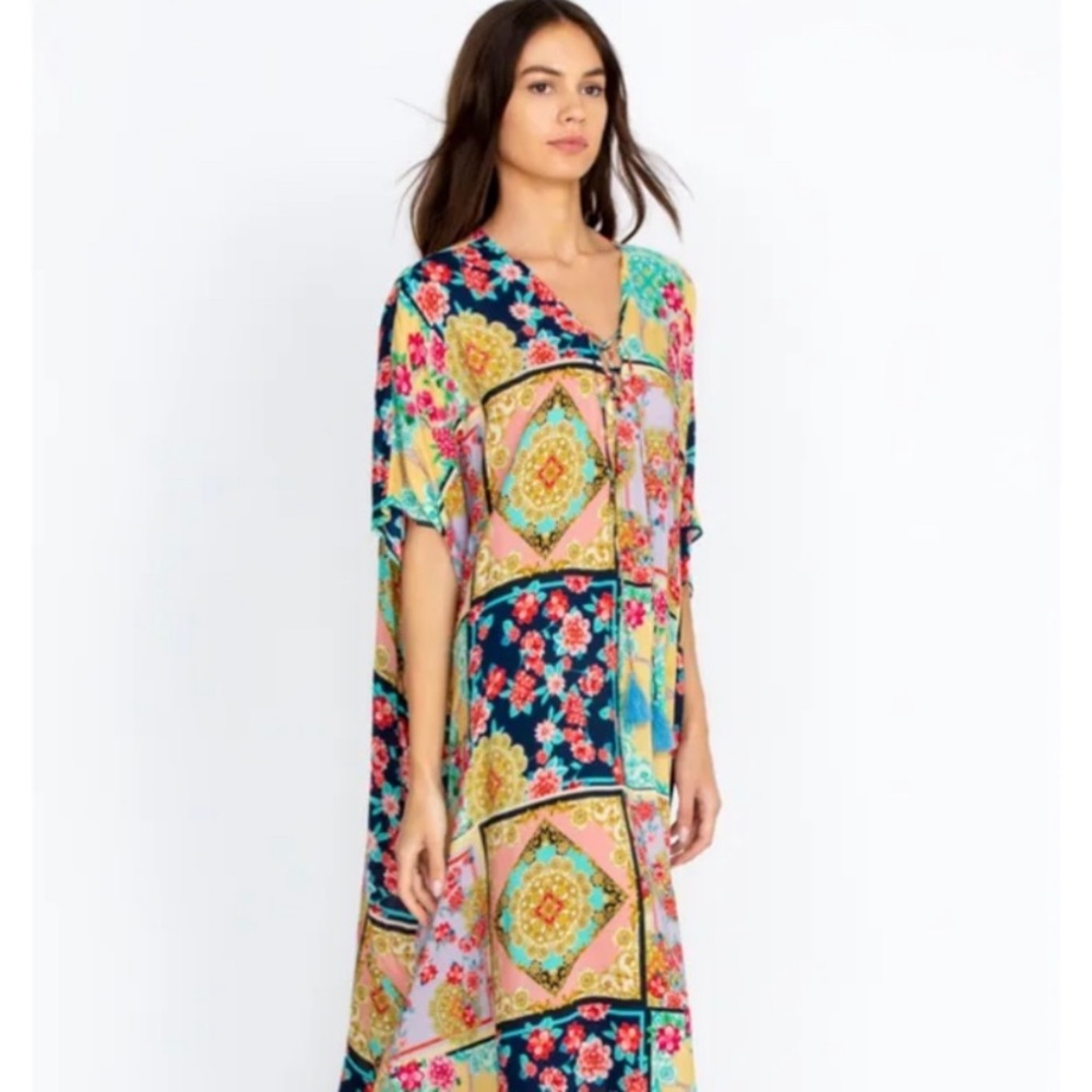 NWOT Johnny Was Jasper Lace Up Maxi Kaftan S/M